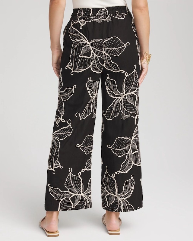 Embroidered Wide-Leg Cropped Pants - image 3